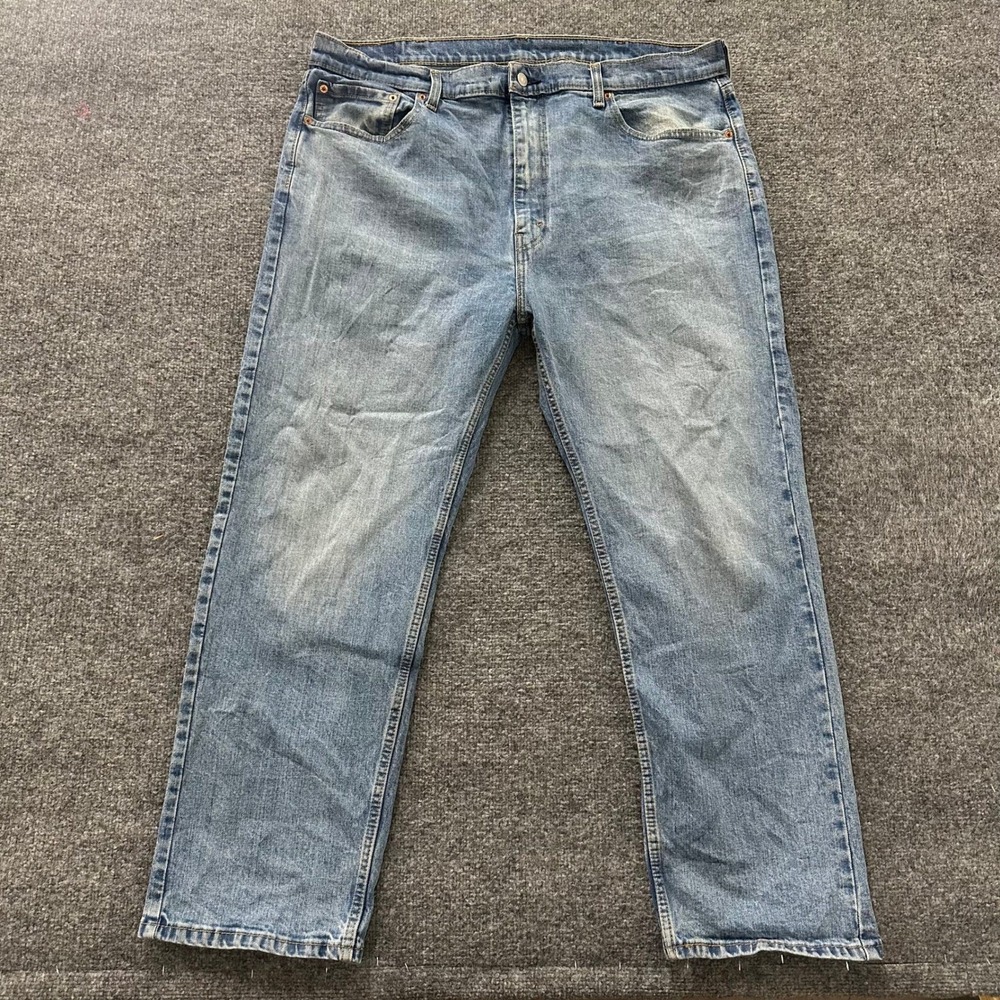 Levi's Jeans Mens Size 42x30 Blue 505 Regular Fit Straight Leg Denim Stretch